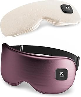 Heated Eye Mask - Cordless Eye Mask for Dry Eyes, Eye Relief, Improved Sleep, Washable Eye Heating pad for Travel and with Replaceable Shell
