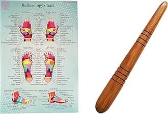 CCcollections Massage toolsets with Chart for Professionals Foot Hand Massage Wooden Stick Reflexology (English, Set A)