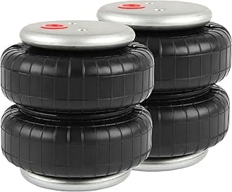 2PCS Universal Air Suspension Spring Double Bellow Standard 2500 lb 1/2"npt Single Port Air Ride Strut Assembly