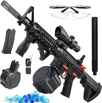 Toy Gun Blasters with 20000 Bullets, Long Range Shooting, with Attachments, Automatic and Manual Mode Splatter Blaster for Outdoor Activities and Shooting Team Game