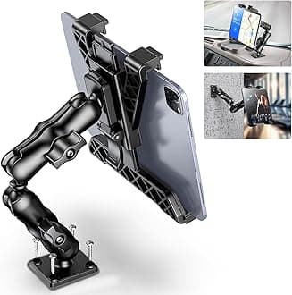 OHLPRO Tablet Holder for Truck, Heavy Duty iPad Mount for Drill Base 360°Adjustable 2-Stage Arm Car Stand for All 7" - 11.5" iPad Pro,Mini,Samsung Tab,Nexus, Great for Desks,Wall, Businesses