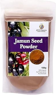 JIOO Organics Jamun Seed Powder (जामुन का पाउडर) | Fresh Fruit Black Plum | Sugar Control & Blood Purification (100 gm)