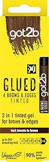 got2b Glued 4 Brows & Edges Tinted Gel 2 in 1 16ml, Buildable Colour Dark Blonde to Brown, Screaming Hold Brow Gel, Eyebrow Gel for Long-Lasting Looks, Vegan Formula*, Naturally-Derived Ingredients**