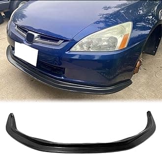 Front Bumper Lip, Compatible with 2003-2005 Honda Accord Sedan, MDA Style PU Front Lip Chin Spoiler Splitter, Unpainted Black, 1PC