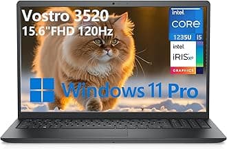 Dell Vostro 3520 3000 15 15.6" FHD 120Hz Business Laptop Computer, 12th Gen Intel 10-Core i5-1235U (Beat i7-1195G7), 16GB DDR4 RAM, 1TB PCIe SSD, 802.11ac WiFi, Bluetooth, Black, Windows 11 Pro