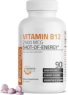 Vitamin B12 2500mcg, Quick Release Sublingual Vitamin B-12, 90 Tablets
