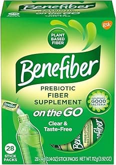 Benefiber Fiber Supplement On the Go Stick Packs for Convenient Use 28 Stick Packs Per Box (1 Box Only)