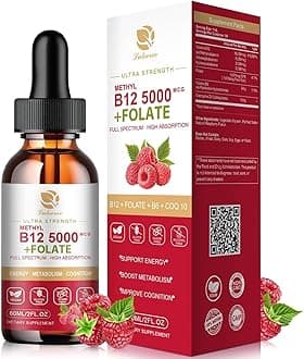 Lukaree Vitamin B12 Sublingual Drops Vegan B12 Vitamins Liquid-Full Spectrum-Methylcobalamin, Adenosyl & Hydroxy B12, for Energy, Focus, Mood & Immune Support- 2 Month Supply, 2 fl oz