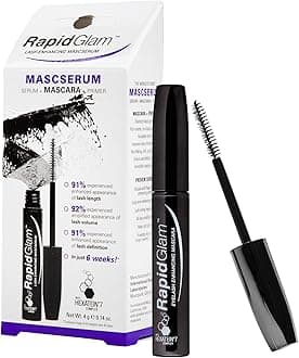 RapidGlam Eyelash Enhancing Mascserum, Eyelash Primer, Serum and Mascara in One, Hexatein 7 Complex, 4 g (Pack of 1)