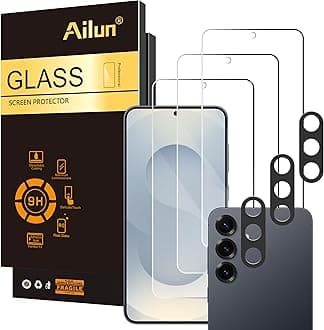 Ailun Glass Screen Protector for Galaxy S25+ / S25 Plus [6.7 Inch] 3Pack + 3Pack Camera Lens Tempered Glass Fingerprint Unlock 0.25mm Anti-Scratch Case Friendly Clear - HD