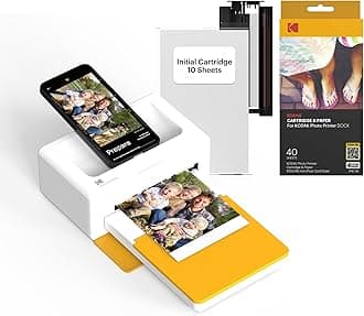 Dock Plus 4PASS Instant Photo Printer (4x6 inches) + 90 Sheets Bundle (10 Initial Sheets + 80 Sheet Pack)