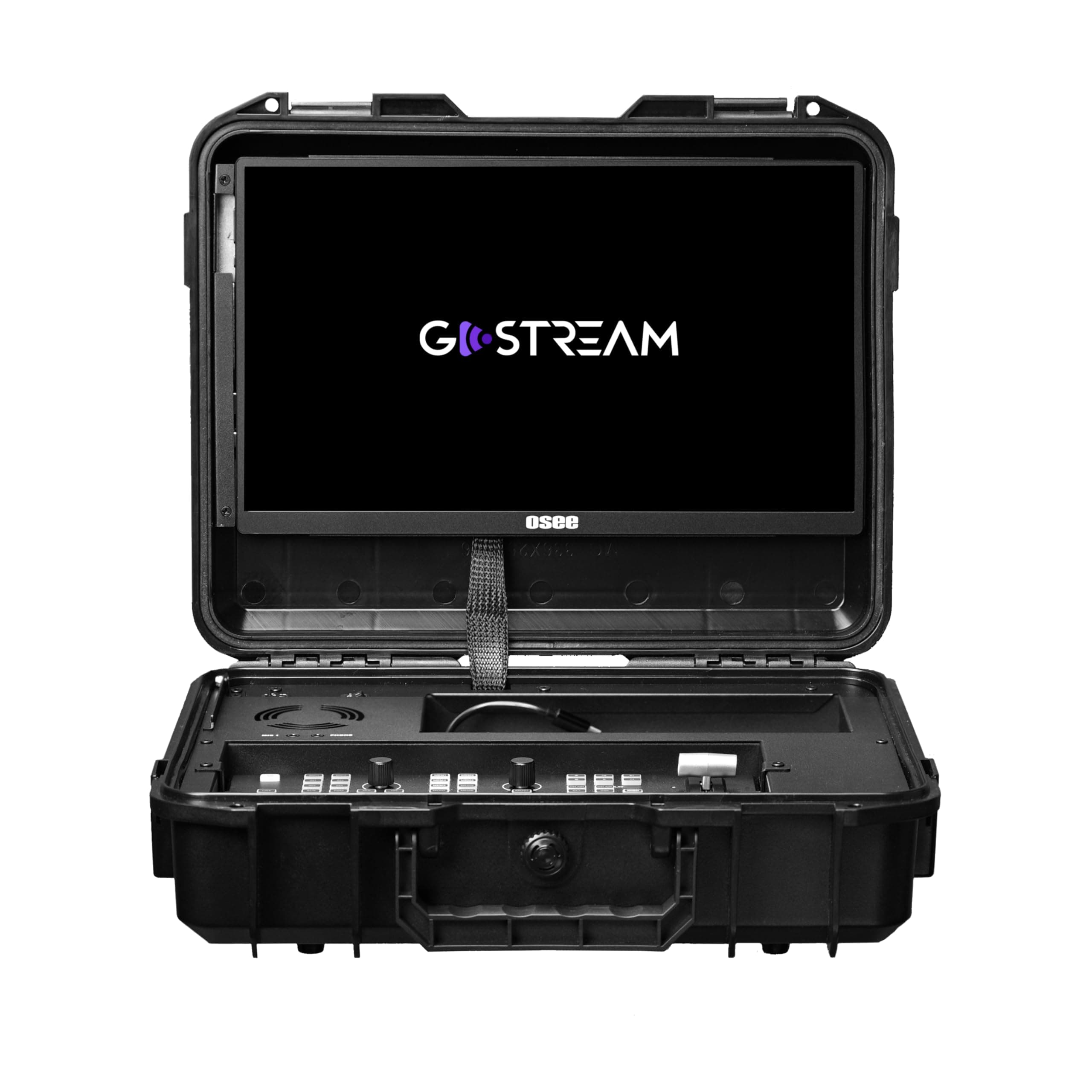 Osee GoStream Deck All in One Pro Live Streaming Multi Camera Video Mixer Switcher Recorder Player Kit 4 HDMI in USB-C I/O with 14 Inch Monitor Built-in DC-to-Type C Cable NDI(Optional) Upgradable