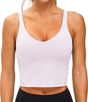 THE GYM PEOPLE Womens' Sports Bra Longline Wirefree Padded with Medium Support
