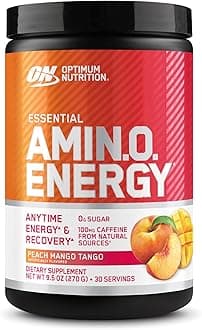 New Flavor Amino Energy - Pre Workout with Green Tea, BCAA, Amino Acids, Keto Friendly, Green Coffee Extract, Energy Powder - Peach Mango Tango, 30 Servings (Packaging May Vary)