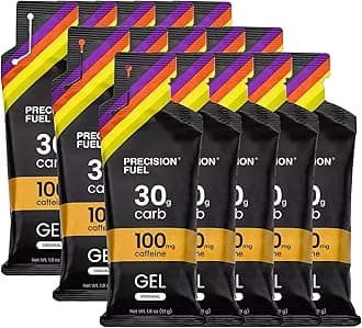Precision Fuel PF30 Caffeine Energy Gel - Mild Flavour Running Gels for Endurance Athletes, 30g Carbohydrate, Easy-to-Digest, Perfect for Running & Long-Duration Sports (Pack of 15)