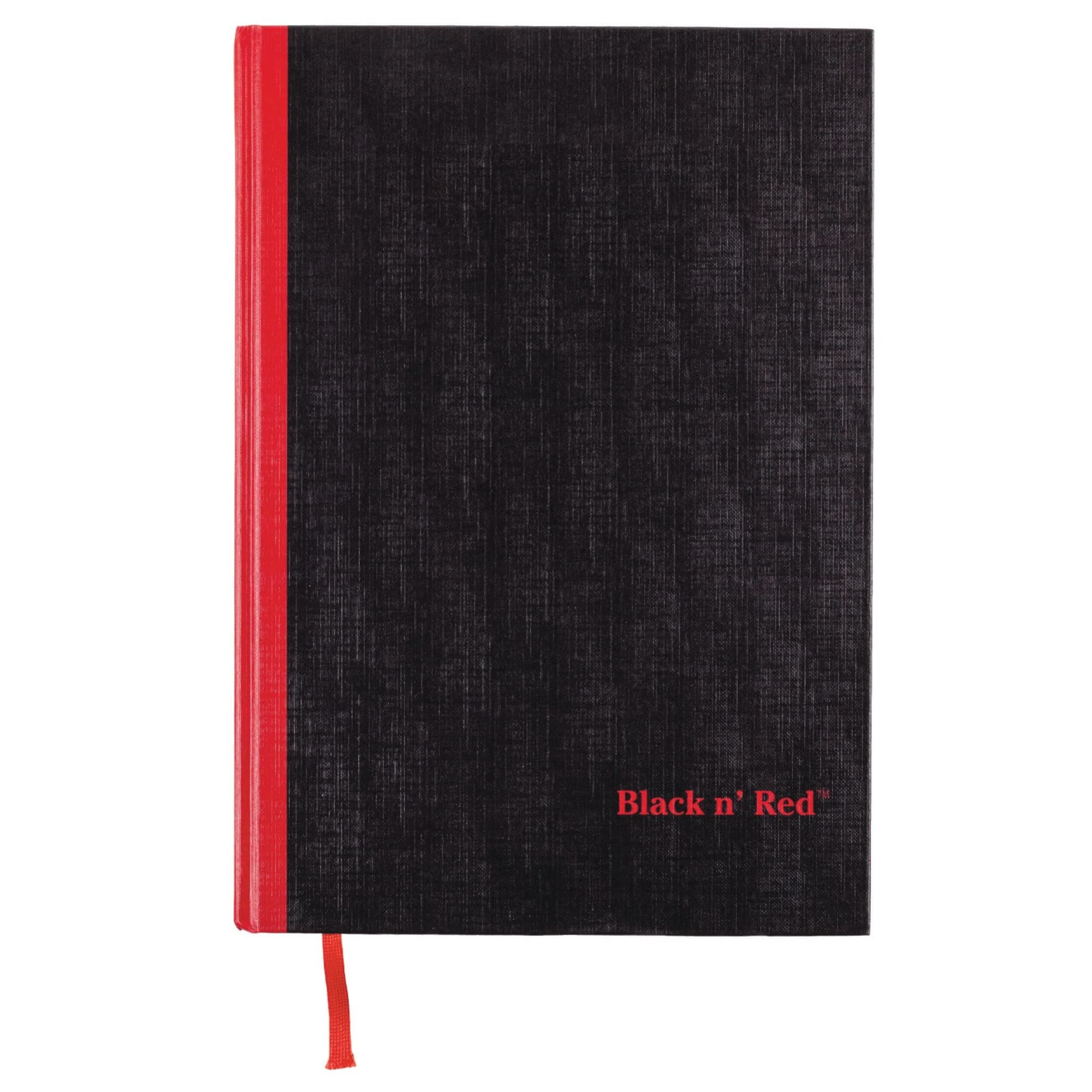 Black n' Red Notebook, Business Journal, 11-3/4" x 8-1/4", 96 Sheets, Ruled, Optik Paper, Hardcover, Casebound, Black (D66174)