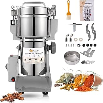 FoundGo800g Electric Grain Mill 28.22oz/800g Commercial Grain Grinder Stainless Steel Powder Grinding Machine 25,000rpm Pulverizer for Spice/Coffee/Flour/Pepper/Herb Superfine