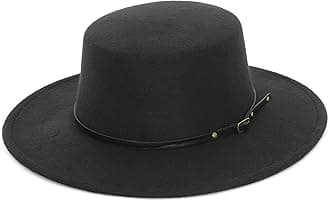 Women Men Classic Felt Fedora Hat Wide Brim Flat Top Jazz Panama Hat Casual Party Church Hat