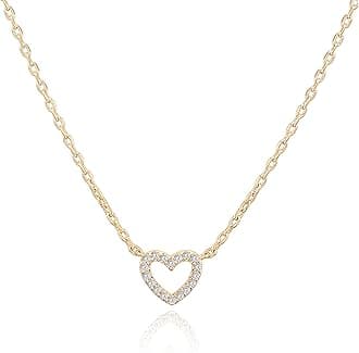 PAVOI 14K Gold Plated Dainty Pendant Necklace | Heart, Dot, Halo, Butterfly Pendant | Layering Necklaces | Gold Necklaces for Women