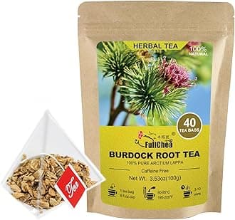 Burdock Root Tea Bags, 40 Teabags, 2.5g/bag - Premium Burdock Root - Non-GMO - Naturally Caffeine-free Herbal Tea - Aid in Digestion & Improving Liver Health