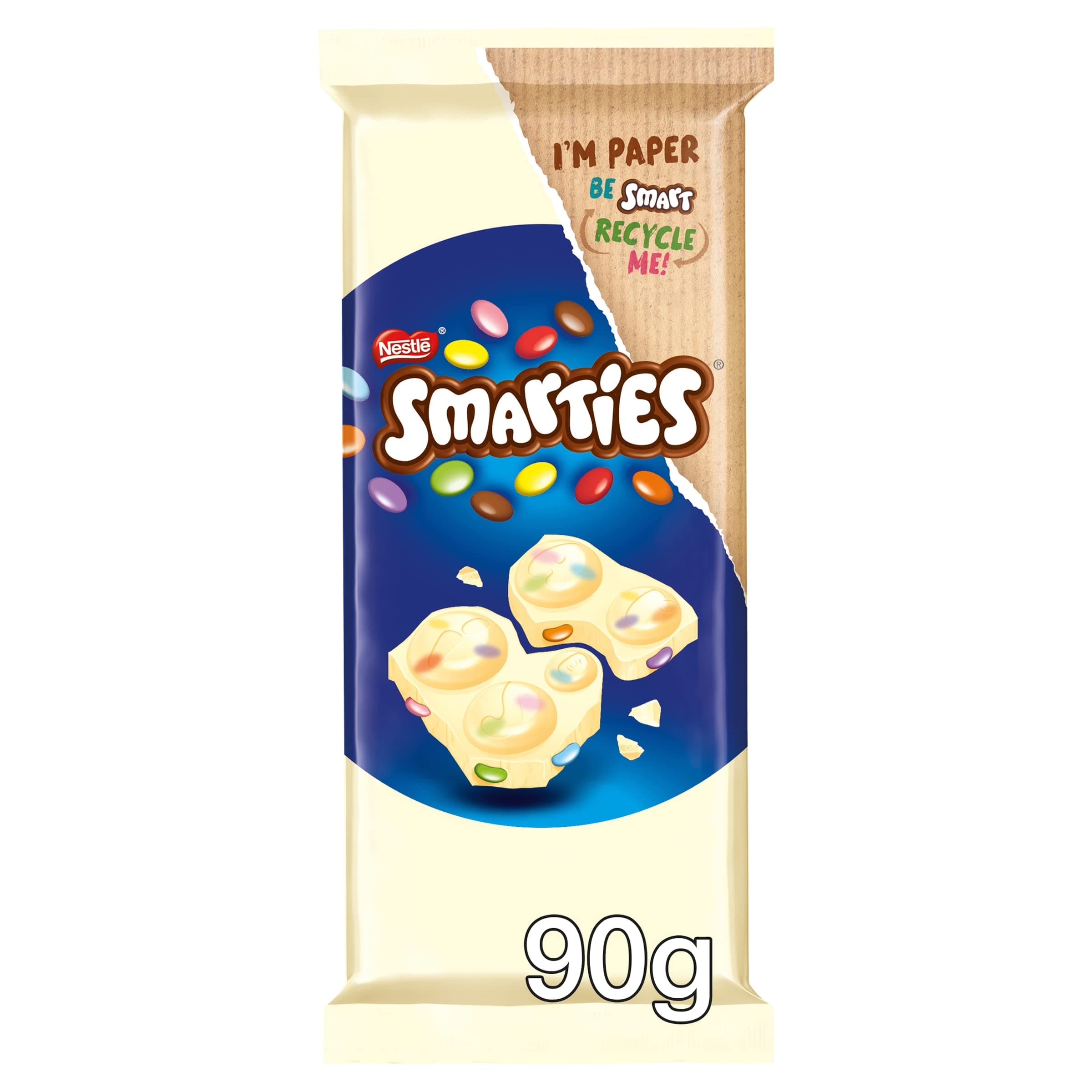 Smarties White Chocolate Bar, 90g