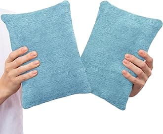2 Pack Small Pillow, Cooling Memory Foam Mini Pillow 11 X 7 Inches for Sleeping, Travel, Nap and Neck, Knee, Lumbar Support, Tiny Cushion for Pet, Dogs (Blue)
