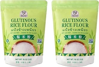 52USA Glutinous Rice Flour 32 Ounce (Basic), 2 Pound (Pack of 2), Rice Flour for Baking or Cooking, Product of THAILAND, All Natural White Rice Flour, Vegan, With Bag