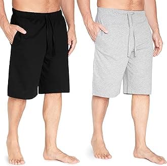 Mens Pyjama Shorts - Comfy Lounge Shorts with Pockets Pack of 2