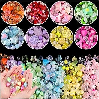 500-550PCS TINKRSTUFF Assorted Mix Acrylic Beads For Bracelet Making, Cute Be...