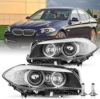JSBOYAT HID/Xenon w/AFS Type Fit for 2011-2013 BMW 5 Series F10 F18 528i 535i 550i M5 Headlight Assembly Replacement OE Style Projector Factory Headlamp LH+RH Driver and Passenger Side
