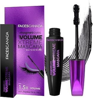 FACES CANADA Magneteyes Volume Xtreme Mascara - Black, 8g | Lengthens Lashes | Waterproof | Quick Drying | Long Wear | Intense Black Finish | Lightweight | Enriched With Jojoba Oil & Vitamin E