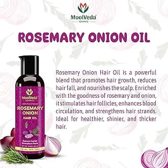 100% Pure & Natural Rosemary Onion Hair Oil, 100ml, Reduces Hairfall, Strengthens Roots, For All Hair Types, 100ml
