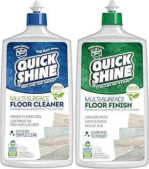 Quick Shine Multi Surface Floor Cleaner & Floor Polish w/Clean Shine Technology 2-27oz Bottles | Use on Hardwood, Laminate, Luxury Vinyl Plank, Tile & Stone | Safer Choice Formulas