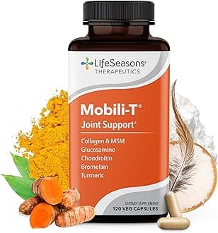 LifeSeasons Mobili-T - Joint Support Supplement - Reduces Aches & Discomforts - Increase Range of Motion - Rebuild Tissue & Cartilage - MSM Chondroitin Collagen Glucosamine & Turmeric - 120 Capsules