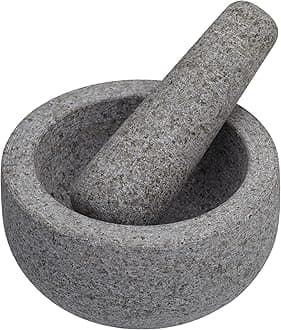 Master Class KITCHENCRAFT Granite Mortar and Pestle, Gift Boxed Grey 12x6.5cm, One Size MCGMP