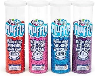 Educational Insights Pluffle® 4-Pack - Sensory Bin Foam Set, No Mess Alternative to Sand Toys & Slime for Toddlers at Home or in the Classroom, Fun Sensory Table Filler, Gift for Kids Ages 3+