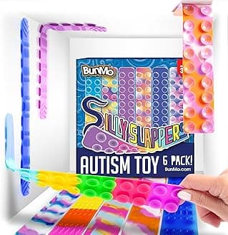 BUNMO Stretchy Strings - Sensory Toys for Toddlers - Stimulating & Addictive Sensory Toys for Kids - Fidget Toy - Hours of Fun for Kids - Non-Mouthable Toy 3+ - Suction 6 Pack