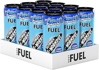 Applied Nutrition BodyFuel Pre Workout Energy Drink | Sugar Free, 200mg Caffeine, 1000mg Beta Alanine, 2000mg Citrulline, Vitamin B12 & B3 | (Pack of 12 Cans x 330ml) (Frozen Popsicle)