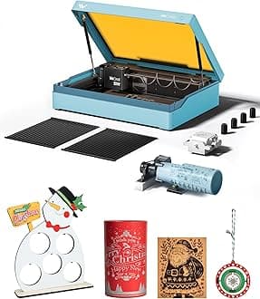 WECREAT Vista 10W Laser Engraving Machine with 9-in 1 Rotary, Smart HD Camera, Compact Diode Desktop Laser Engraver for Beginners DIY Hobbyist Wood Leather Glass Metal Jewelry Gifts Making