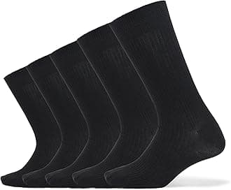 Men's Comfortable Patterned Cotton Crew Dress Socks, 5 Pairs