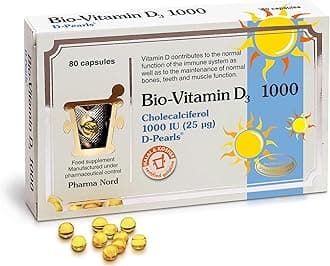 Pharma NordBio-Vitamin D3 1000IU 80 Capsules (Pack of 3)