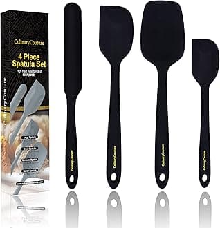 Silicone Spatula Set – Non Stick High Heat Resistant Kitchen Utensils – 320C – Sturdy Steel Core – Spreader, Scraper, Spoonula Spatulas – 4 Piece Utensil Set - Gift Box and Bonus Recipe Ebook!