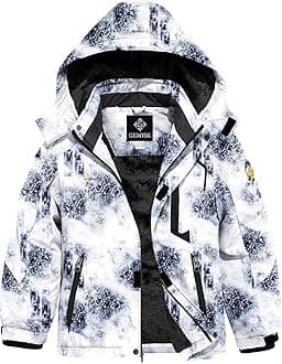 GEMYSEBoy's Waterproof Ski Snow Jacket Hooded Fleece Windproof Winter Jacket