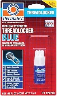 Permatex 24206 Medium Strength Threadlocker Blue, 2.5 ml, Automotive Threadlocker For Preventing Bolts From Loosening And Corrosion, Removable With Hand Tools