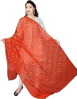 RANI SAAHIBA Women's Pure Cotton Bandhani Dupatta