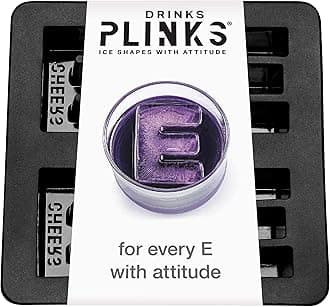 DrinksPlinks Letter E Ice Cube Mold - Custom Silicone Whiskey Ice Cubes Mold – Personalized Monogram E Large Tray for Cocktails & Initials Drinks - Big Bourbon Ice Cube Molds - Fun Customized Gifts