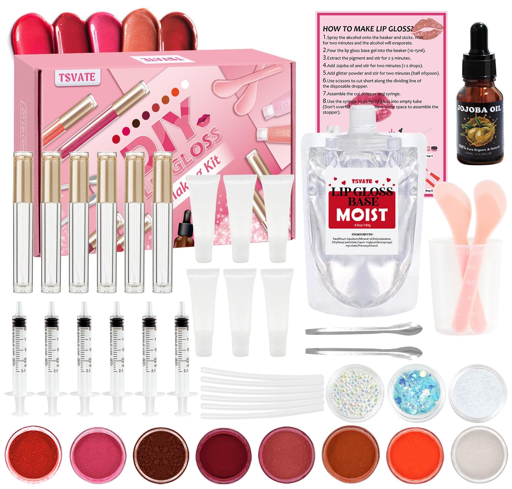 GOGOPARTY DIY Lip Gloss Making Kit - Creations Fun Makeup Gift Set for Women Girls to Create Moisturizing and Shiny Gloss