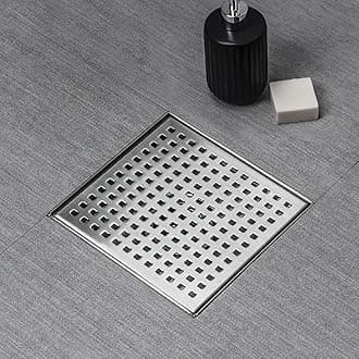 SaniteModar Square Shower Drain 6 inch Comes with Removable Square Hole Panel by Using 304 Stainless Steel Brushed Process. It is Equipped Hair Filter and Threaded Joint with Rubber Ring