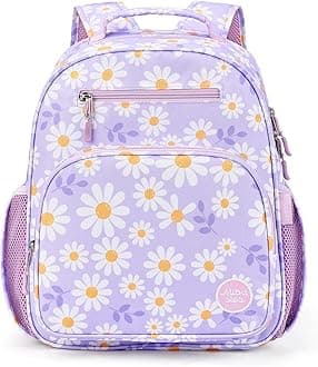 Kids Backpack for Girls: Girls Backpack 5-8 - Kindergarten Elementary School Bookbag for Girl - Daisy Purple