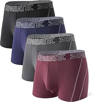 SeparatecMen Underwear, Soft Underwear Trunks,Dual Pouch for Men,3 Pack